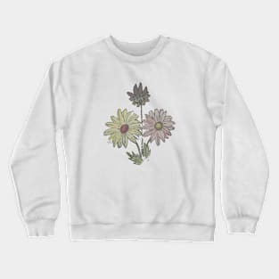 Flowers Retro Vintage 60s Drawing Crewneck Sweatshirt